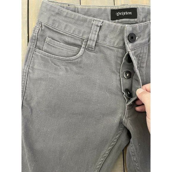 Brixton Men’s Gray Denim Button Fly Standard Fit Jeans 28/30 (measures 28/28) - Picture 3 of 11